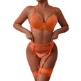 thumbnail image 1 of Gibobby Conjunto de lencería Sexy Camisón de encaje para mujer, lencería sexy de encaje para novia(Naranja, M), 1 of 5