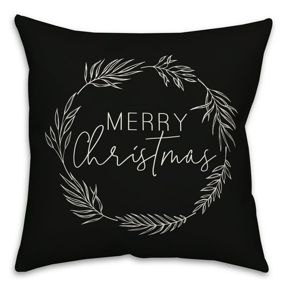 Creative Products Merry Christmas Wreath 16x16 Indoor / Outdoor Pillow