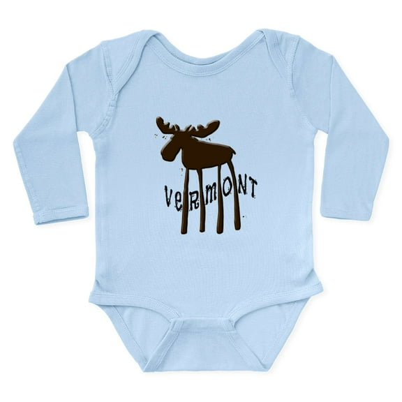 CafePress - Vermont Moose Body Suit - Long Sleeve Cotton Baby Bodysuit