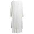 thumbnail image 5 of IDALL Maxi Dresses,Spring Dresses Women's Spring And Autumn Vacation Two Piece Art Flax Loose Sleeve Dress Long Sleeve Dress,Long Dresses,Flowy Dresses White Dress L, 5 of 7