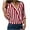 Striped-Red, variant on Jewelreauty Womens Striped Long Sleeve Work Shirts V Neck Curve Hem Loose Shirts Summer Casual Patchwork Tops (S, Red)