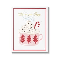 Stupell Industries Let's Get Cozy Pink Cocoa Graphic Art Gallery Wrapped Canvas Print Wall Art, Design by The Saturday Evening Post