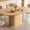 Nature, variant on Buballino Round Expandable Dining Table, Natural Oak Wood Grain, Hidden Tableware Storage, Space Saving Design