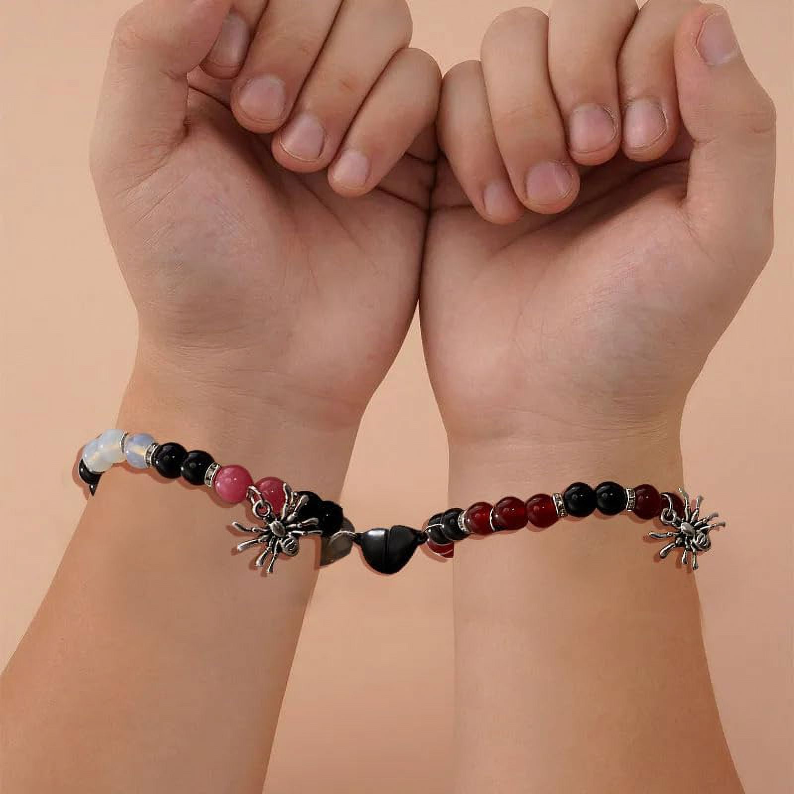 Buy Rose Quartz & Black Onyx Bracelet ( Set of 2 ) | Couple Bracelet Online  in India - Mypoojabox.in