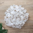 thumbnail image 2 of 100pcs Ink Caps Disposable Ink Cups Permanent Eyelash Makeup Eyebrow Tattooing Pigment Container Kits Supplies 15mm Size L (White), 2 of 8