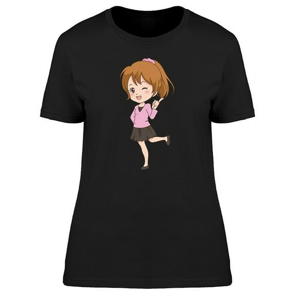Kawaii Fashion Girl Cartoon T-Shirt Women -Image by Shutterstock, Female XX-Large