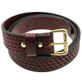 thumbnail image 4 of Men 1 1/2 Burgundy Latigo Leather Belt Basket Weave Embossed Nickel-Free, 4 of 4