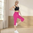 thumbnail image 5 of womens capri leggings plus size High Waisted athletic yoga pants with pockets Casual Summer workout cropped tummy control butt lift leggings ropa para hacer ejercicio de mujer gym XL, 5 of 9