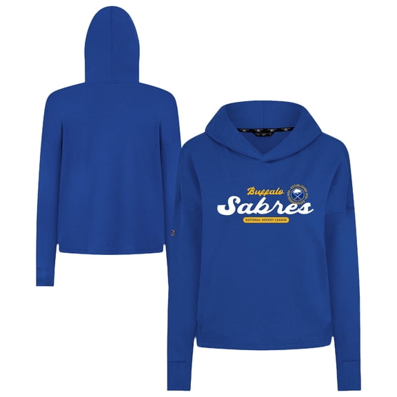 Women's Levelwear  Royal Buffalo Sabres Sweet Monument Tri-Blend Cropped Pullover Hoodie