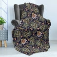 thumbnail image 4 of Jacobean Soft Flannel Fleece Throw Blanket, Floral Vintage Nostalgia Pattern with Paisley Repetition, Cozy Plush for Indoor and Outdoor Use, 70" x 90", Indigo Multicolor, by Ambesonne, 4 of 5