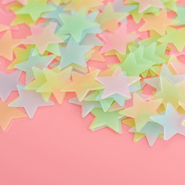 Pegatina luminosa 3D, pegatina luminosa de estrella, pegatina fluorescente, pegatina de pared, pegatina decorativa para habitación y dormitorio