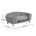 thumbnail image 3 of Pefilos Large Dog Couch Furniture, 30" Wide Pet Sofa for Medium Dogs with Removable Mattress, Luxury Raised Pet Couch Lounging Dog Bed with Anti-Slip Bottom, Light Gray, 3 of 10