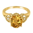 thumbnail image 2 of Mauli Jewels 2.42 Carat Oval Citrine and Diamond Ring for Women in 4-Prong Setting, 10K Yellow Gold, 2 of 6
