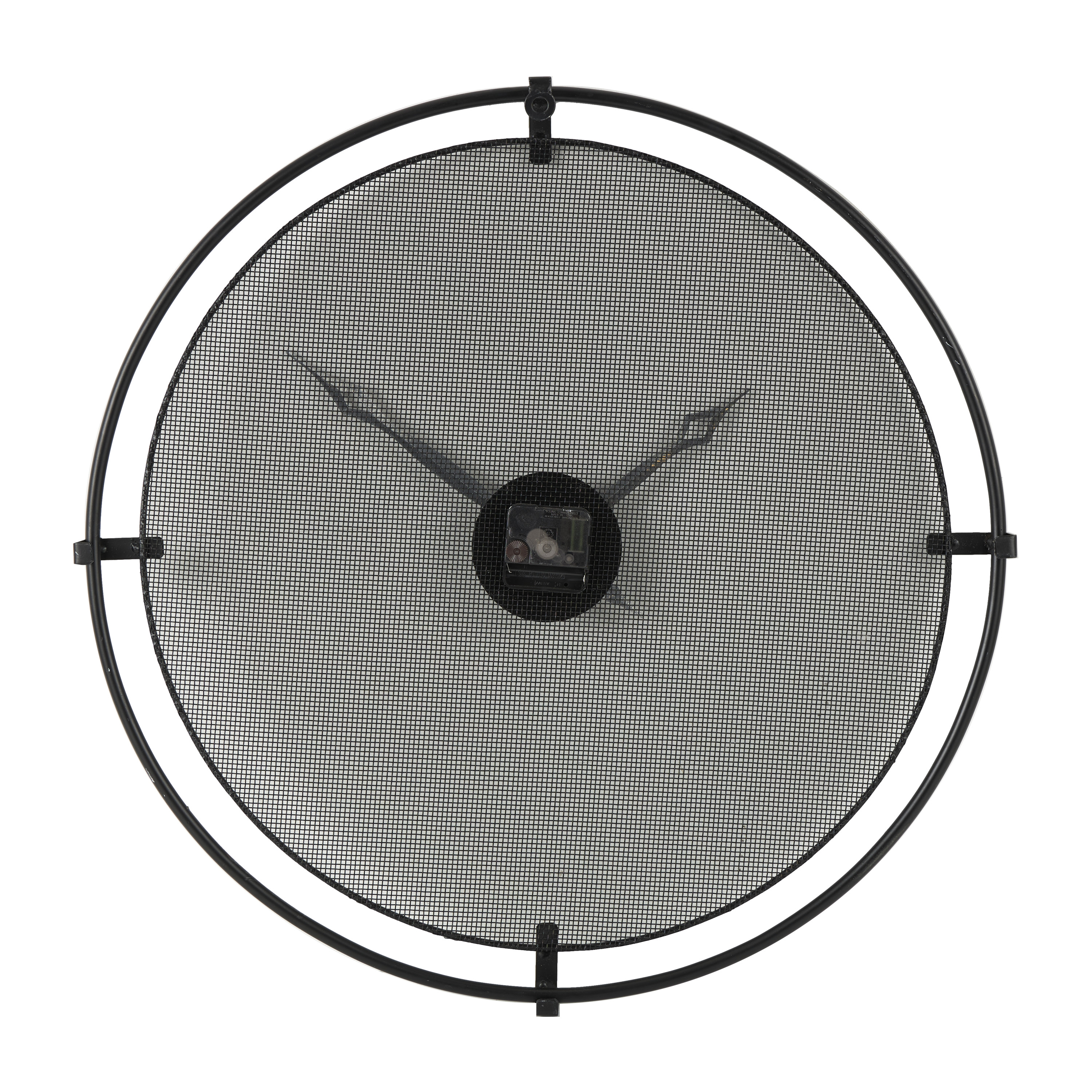 DecMode 24" Black Metal Minimalistic Wall Clock with Mesh Backing