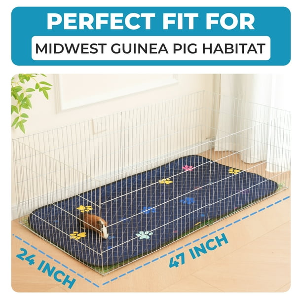 LUFTPETS Washable Guinea Pig Cage Liner for Midwest 1 Pack Fast Drying Waterproof Absorbent Rabbit Cage Liner. Walmart Business Supplies