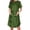 Green, variant on BRGZLK 2026 Summer Casual Maternity Nursing Dress Short Sleeve Round Neck Printed Side Zipper Opening Loose Knee-Length Dress For Pregnant Women