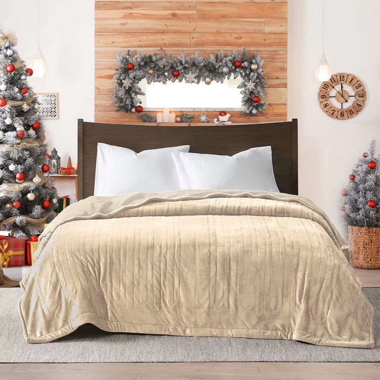 Royalcraft Electric Blanket King Size with Dual Control, 10 Heating Levelsu0026  12 hours Auto-off, Overheat Protection, Beige - Walmart.com