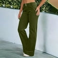 thumbnail image 4 of GXIPO Causal Wide Leg Pants for Women Y2K Stretch Twill High Waisted Chino Pants Comfy Slim Fit Dress Pants with Pockets Army Green S, 4 of 6