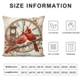 thumbnail image 5 of PHYHOO Vintage Animal Throw Cushion Cover Red Bird with Clock Decorative Pillow Covers Love Decor Pillow Case Outdoor Decor for Home Sofa Couch Bed, 5 of 5
