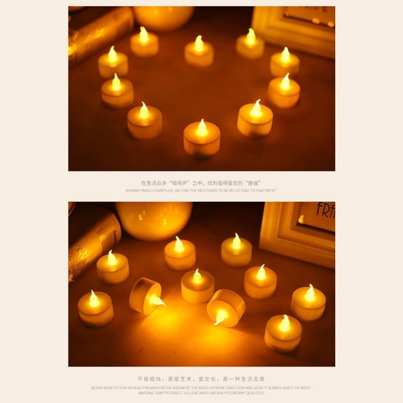 24 Pack Flameless Candles LED Tea Lights, Battery Operated Flickering Tealight Candles, Candles for Wedding, Home Decor, Holiday Party, Anniversary, Safe Indoor Use,White