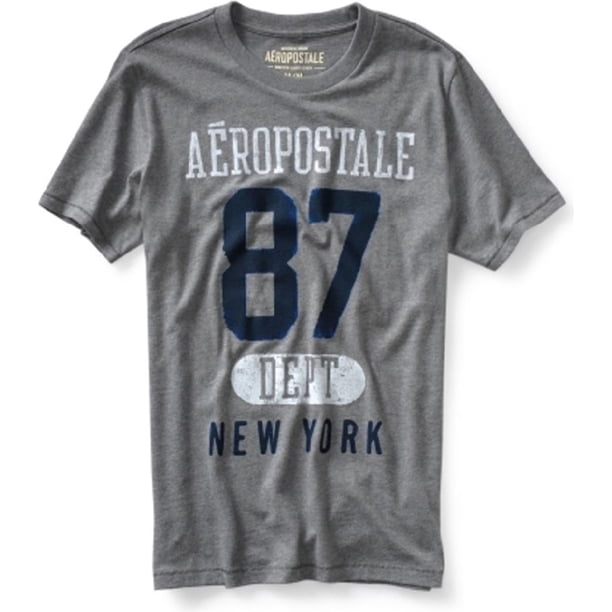 Camiseta gráfica Aeropostale 87 para hombre, gris, XXL