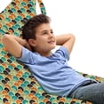 thumbnail image 1 of Geometric Lounger Chair Bag, Funky Disc Shaped Repeating Half Circles Swirled Colorful Stripes Urban Design, High Capacity Storage with Handle Container, Lounger Size, Multicolor, by Ambesonne, 1 of 5