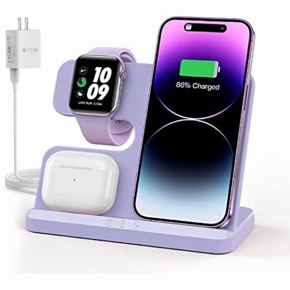 FU19993 in 1 Charging Station for Apple Wireless Charger for iPhone 16 15 14 13 12 11 X 8 & for Apple Watch Charger Wireless Charging Station for Multiple Devices for AirPods 4 3 Pro