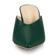 thumbnail image 2 of BLISSFUL STEP Mules à Talons Épais à Bout Pointu pour Femmes Vert US 6, 2 of 6