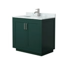 thumbnail image 6 of Wyndham Collection Miranda 36" Carrara&Wood Single Bathroom Vanity in White/Gold, 6 of 7