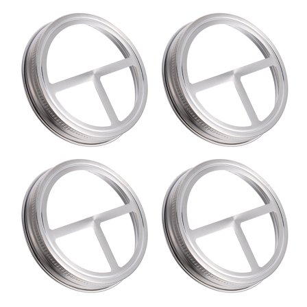 GETAJGHSD Lids For Mason Jars Regular Mouth Stainless Steel 4Pcs