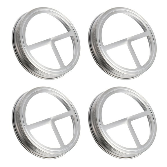 GETAJGHSD Lids For Mason Jars Regular Mouth Stainless Steel 4Pcs