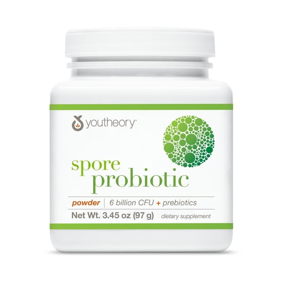 Youtheory Spore Probiotic Powder Advanced 3.45 oz. (1 Bottle) No Refrigeration Required
