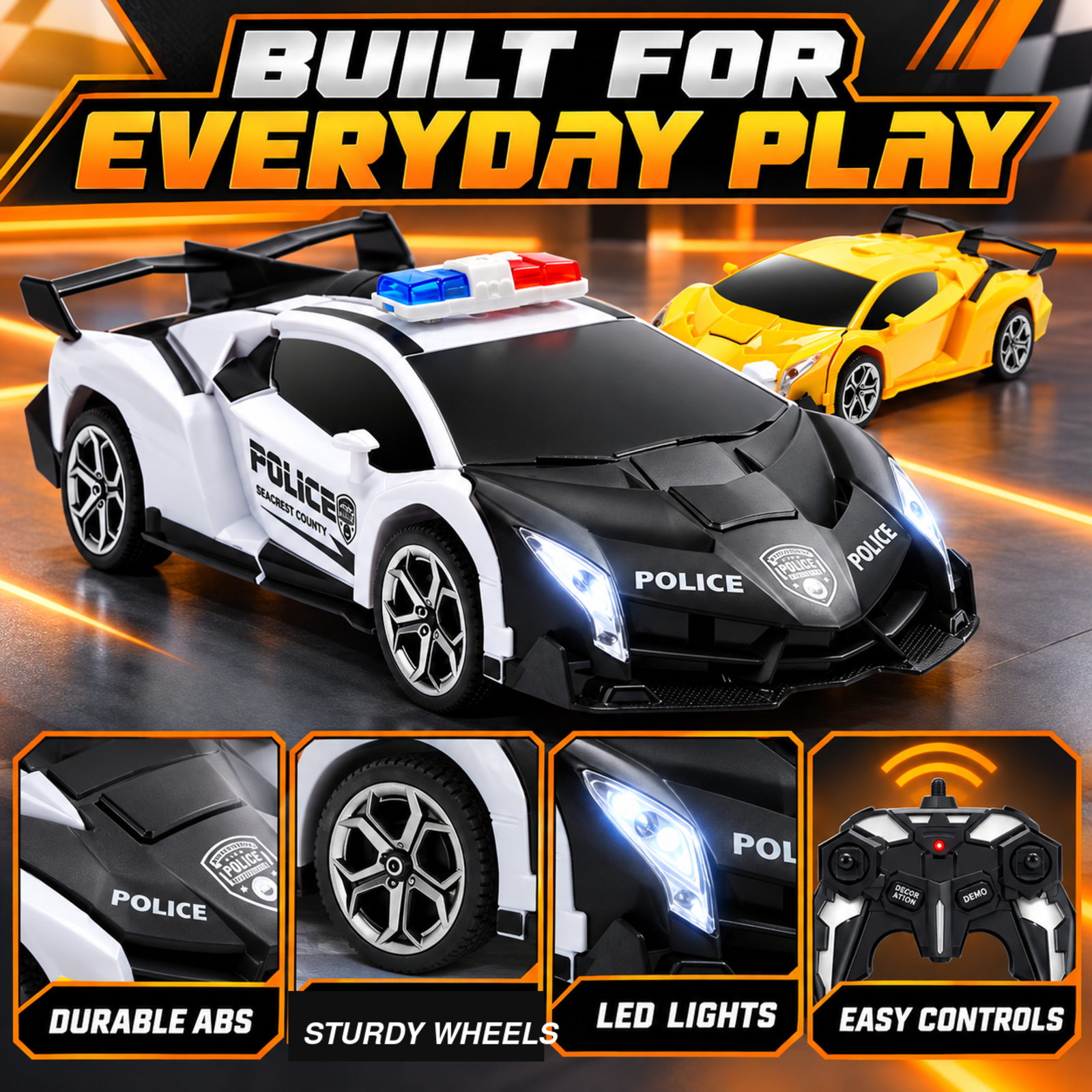 WEFONE 2-Pack Transforming RC Cars with 360° Rotation photo 5