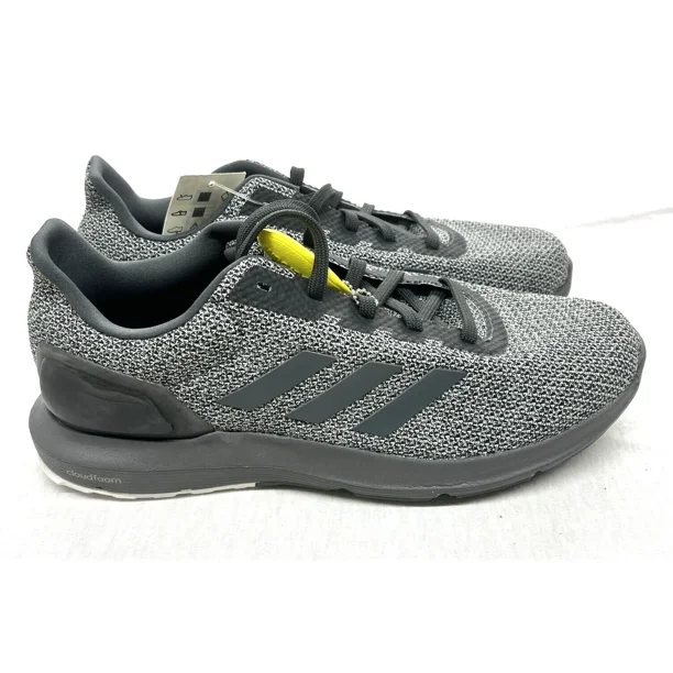 Men New Adi - das Mix Black/Gray Lace-Up Athletic Comfort Running Shoes Size 9M