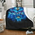 thumbnail image 5 of Butterfly (6) Throw Blankets 40"x30" Lightweight Flannel Fleece Cozy Soft Blanket Home Decor for Couch Bed Sofa Bedroom Living Room Travel Birthday Christmas All Season, 5 of 6