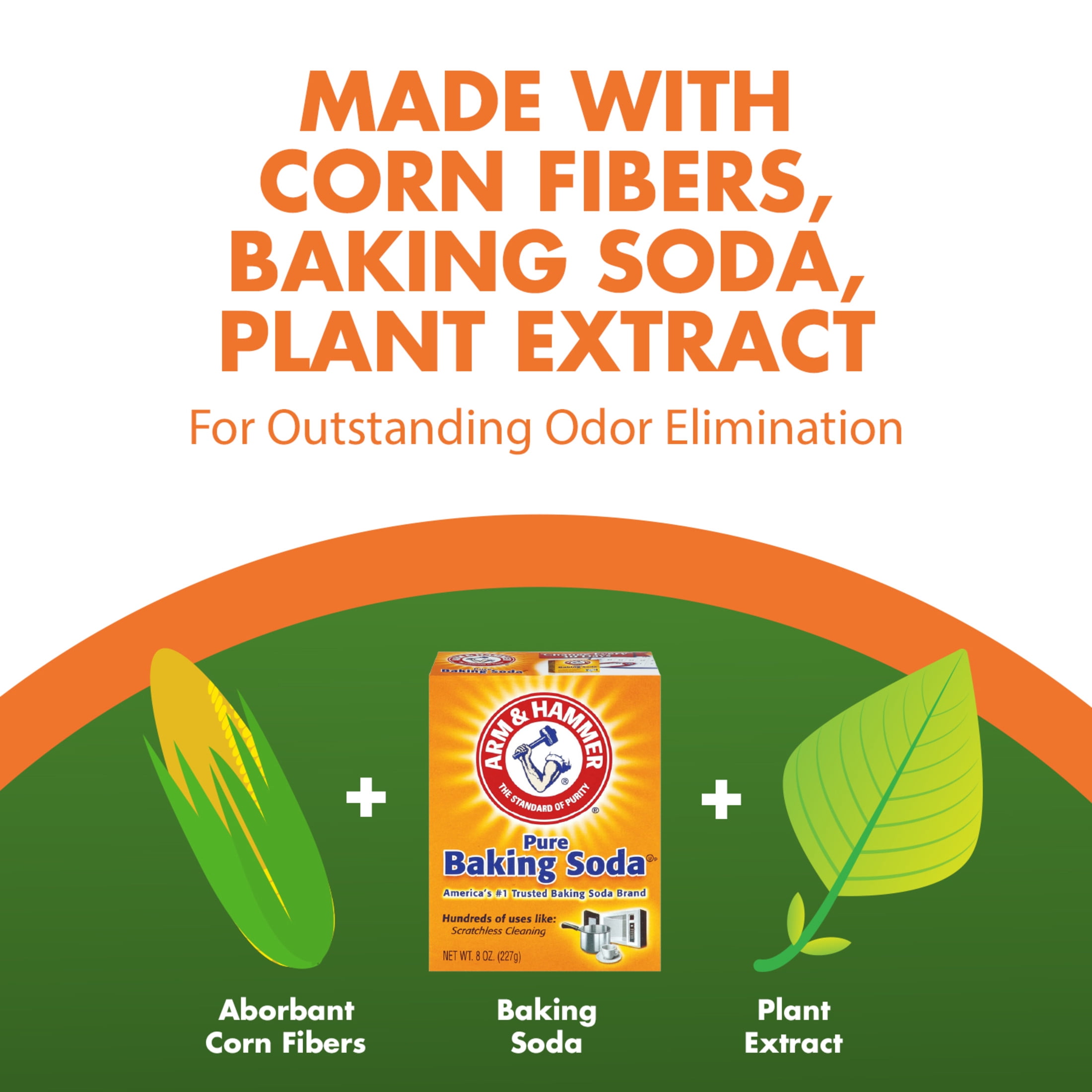 ARM & HAMMER Naturals Clumping Cat Litter With Corn Fibers, Odor Control, Fresh Scent, 9 lbs