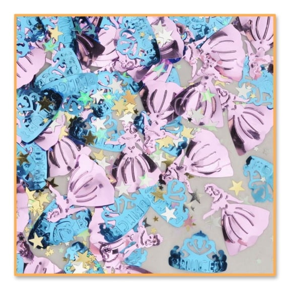 Beistle Pack of 6 Pink and Blue Princess Birthday Confetti Bags 0.5 oz.