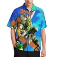 thumbnail image 2 of Apex Legends Octane Casual Short Sleeve Shirt Lapel Collar Shirt Summer Beach Shirt 7XL, 2 of 8
