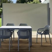 Sunnydaze Patio Retractable Privacy Wall Folding Divider - 10 x 6 feet Grey