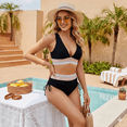thumbnail image 6 of NICELF Bikini Sets for Women High Waisted Swimsuit for Women Triangle Tummy Control Bathing Suit for Women Color Block Sexy Women's Swimwear 2026, Black, 6 of 7
