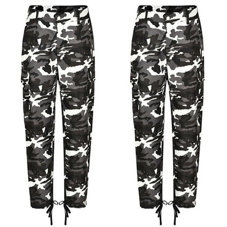 pants trousers camouflage camo combat cargo jeans army casual military womens plus