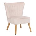 thumbnail image 3 of SAFAVIEH June Mid-Century Retro Solid Tufted Accent Chair, Pale Pink/Natural, 3 of 11