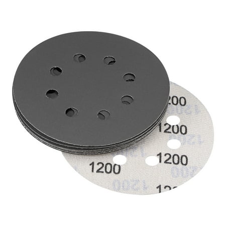 

Uxcell 5 Inch 1200 Grit 8 Hole Wet/Dry Silicon Carbide Hook and Loop Round Sanding Discs 10 Pack