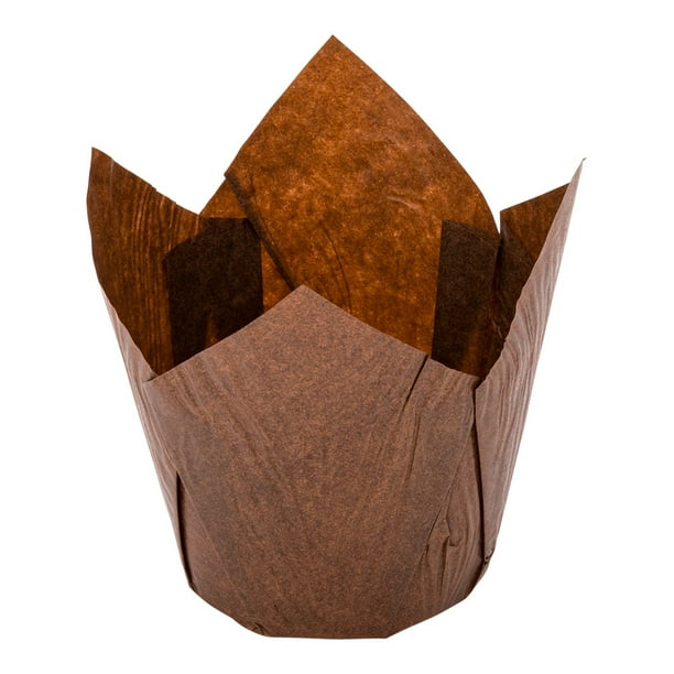 Panificio 4 Oz Brown Paper Tulip Baking Cup Greaseproof 3 1 2 X 3 1 2 X 3 1 2 200 Count Box Walmart Com Walmart Com
