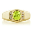 thumbnail image 2 of Gem Stone King 1.16 Ct Yellow Lemon Quartz White Created Sapphire 18K Yellow Gold Plated Silver Men's Ring (Size 10), 2 of 6