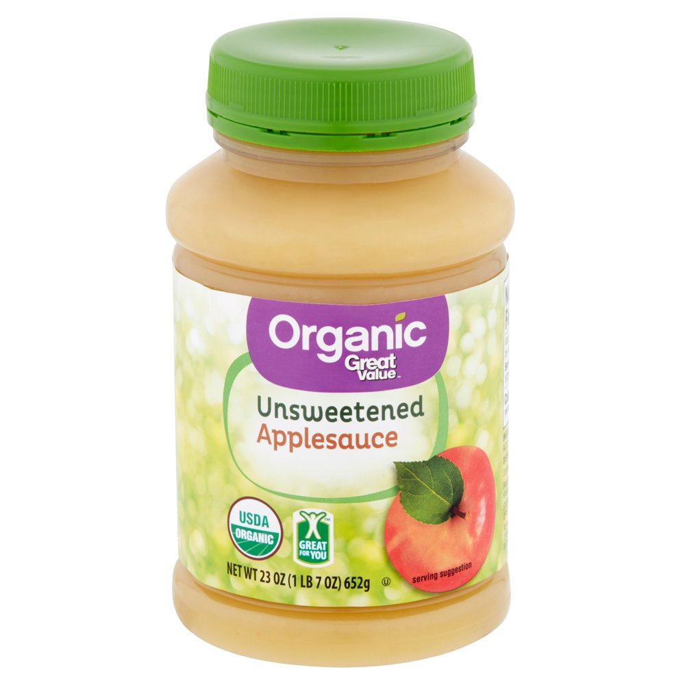 Great Value Organic Unsweetened Applesauce, 23 Oz