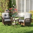thumbnail image 4 of Costway 3 PCS Patio Swivel Rocker Set Gliding Bistro Furniture Set with Tempered Glass Table Gray, 4 of 10