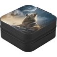 thumbnail image 3 of Coolnut Wolf Travel Jewelry Case PU Leather Mini Jewelry Travel Case Portable Travel Jewellery Ring Organizer for Womens Rings Earrings Necklaces Bracelets Women Gifts, 3 of 7