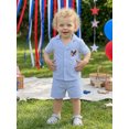 thumbnail image 6 of Cenuakty LIttle Kids 12M-5T Baby Boy 4th of July Outfit Striped Embroidered Button Down Short Sleeve Tops and Shorts 2 Pcs Set, 6 of 9