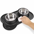 thumbnail image 6 of Njjex Dog Food Bowls Stainless Steel Dog Food & Water Bowl Set with No Spill No Slip Silicone Mat, Dog Dishes for Small Medium Size Dogs Pet Cat Puppy Food Feeding Bowls, Black, 25oz, 3 Cup, 6 of 8